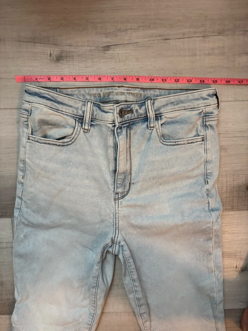 American Eagle Next Level Stretch Jeans Size 12 Regular Light Wash Skinny - Picture 3 of 8